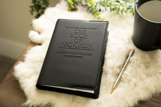 Leather Book of Mormon - Hard Cover - Black